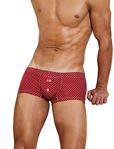 SEOBEAN Mens Sexy Low Rise Boxer Underwear Fit Trunks with Cup-Shaped