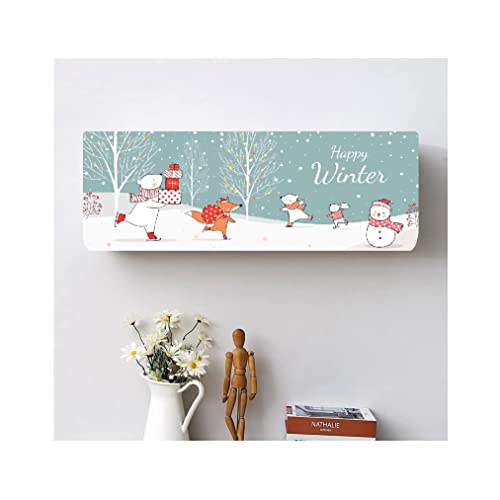 Image of DARSHANAM WORLD Beatiful Designer Ac Cover / / Cutest Printed Air Conditioning Dust Cover For Indoor & All Type AC Split Covers / / Colorfull Folding Designer Ac Cover (Sweet Happy Winter 1 Ton)
