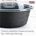 GoodCook 4-Cup Meal Prep Bowls Set with Lids and Dressing Cup, Microwavable Food Storage Containers for Meal Prepping, Set of 10, Black