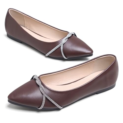 Image of Stunner Womens Flats Fashion Pointed Toe Bowknot Ballet Flats Cute Slip On Dress Flats Comfortable Party Wedding Flats2
