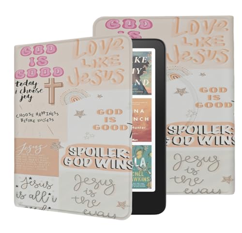 Case for All-New Kindle Paperwhite 12th Gen, 2024 and Kindle Colorsoft Signature Edition, God is Good Quotes Lightweight PU Leather Stand TPU Cover with Auto Sleep Wake