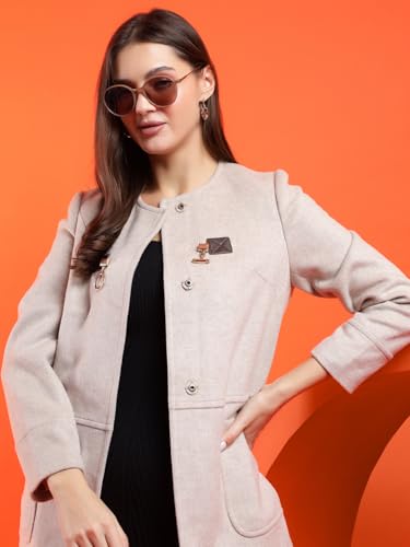 Image of KOTTY Womens Cotton Blend Standard Length Elegant Style Coat - Classic Style with Modern Detailing