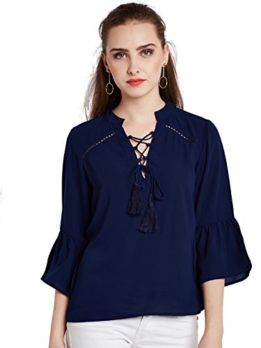 Image of RARE Women Navy Blue Solid Top