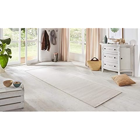 BT Carpet Nature Läufer In- und Outdoor - Schlingen Küchenläufer Rutschfest Flachgewebe Kurzflor Woll-Optik Fineloop Küchenteppich für Flur, Küche, Garten, Terrasse Cover
