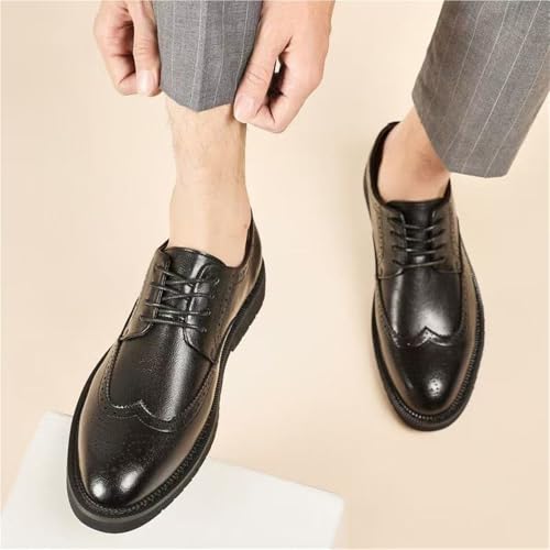 Men's Brogue Leather Dress Shoes Vintage Business Casual Oxford Formal Shoes for Weddings and Work Comfortable Slip On Stylish Shoes for Men2