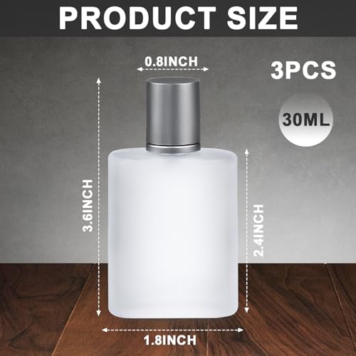 Refillable Perfume Bottles, 3 Pack Frosted Glass Spray Bottles with Fine Mist Sprayer - 30ml Empty Containers for Essential Oils & Fragrances2