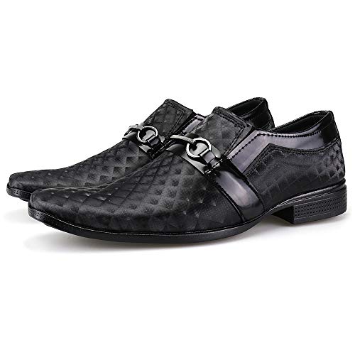 Sapato Social Neway Masculino Preto com Relógio