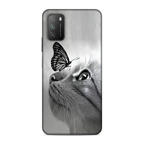 Image of Printed Mobile Back Hard Case Cover for Xiaomi Poco M3 | Pet, Butterfly, Animal, Cute Cat, Animal Lover-2195