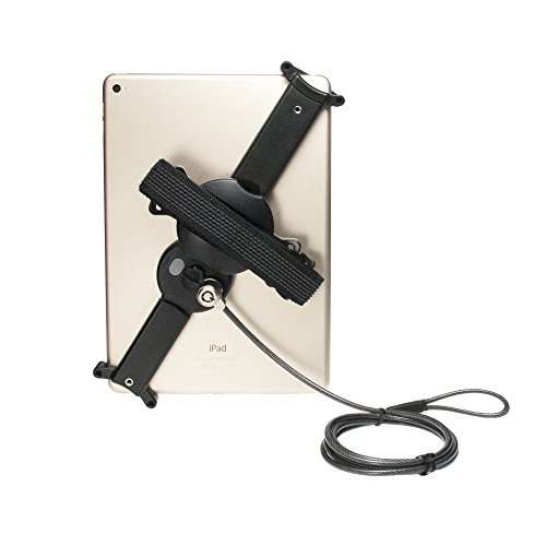 CTA Digital Anti-Theft Grip for iPad and Tablets, Adjustable, Rotates 360 Degrees, Secure Holder