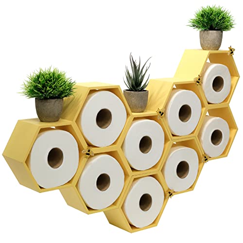 EXCELLO GLOBAL PRODUCTS Soporte de papel higiénico de panal con abejas