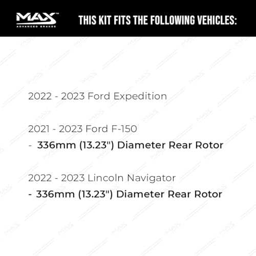 Image of MAX Advanced Brakes - Rear Brake Kit For 2021-2023 Ford F-150 (13.23 inch Dia Rear Rotors)| Carbon Ceramic Brake and Rotor Kit| Drilled Slotted Brake Rotors
