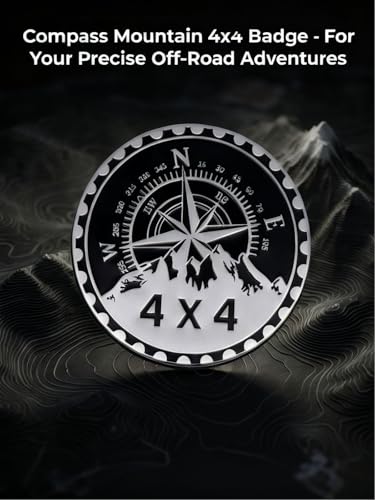 Image of 2 pcs Car Emblem 4 x 4 Metal Automotive Badge 3D Metal Car Badges Emblems Round Emblem Decals Car Badge Decals Stickers Compatible with Vehicles Trucks SUV RV Decorations (W N E-Rated)