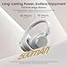 Blackview FitBuds H1 Over-Ear Bluetooth Headphones, Hi-Res Audio, Hybrid ANC, 65H Playtime, Bluetooth 5.4, USB-C Fast Charging, Comfortable Memory Foam Ear Cushions, for Travel Work Office, White