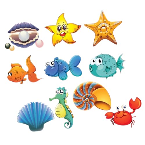 Cabilock 1 Juego baño Pegatinas Antideslizantes escalones de Tina de baño Pegatinas Blancas Adhesivas Animales Pegatinas Cinta bañera de Animales Marinos Pegatinas Impermeable
