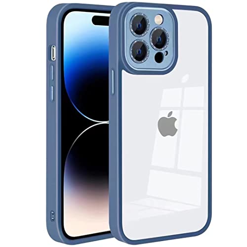 Koniee Specially Designed For Iphone 14 Pro Max Phone Case, Fully Body Shockproof Semi Transparent Phone Case With Silicone Bumper, Suitable For Iphone 14 Pro Max 6.7 Inches (Light Blue) #TOP8