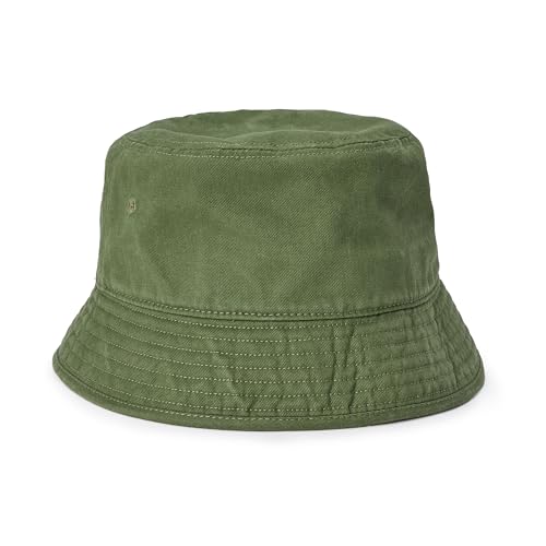 Amazon Essentials Men's Washed Nylon Bucket Hat with Air Eyelets, Olive, Large-X-Large