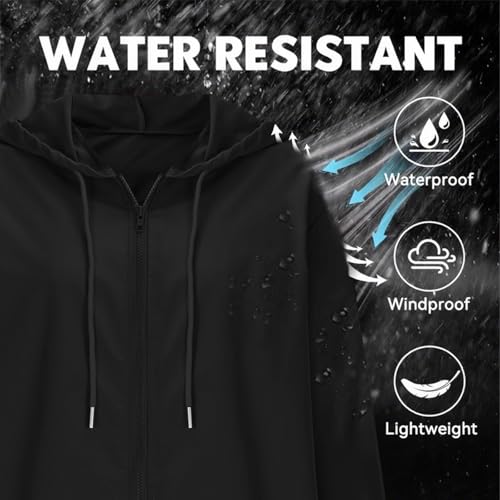 Rain Jacket Women Waterproof Lightweight with Hood Drawstring Pullover Windbreaker Jacket Outdoor Hiking Rain Coats4