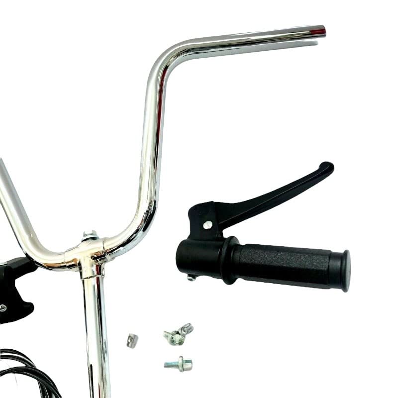 Kit Manubrio Cromato Per Piaggio Ciao, PX, PXV, SC | Serie Sterzo Completa 8 Pezzi | Diametro Piantone 21 Mm