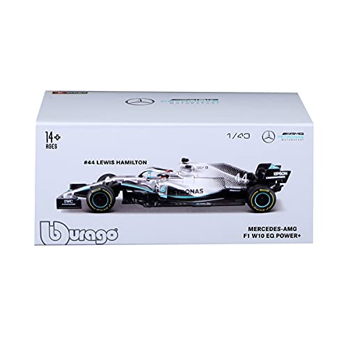Bburago B18-38049H 1:43 F1 Mercedes Amg Petronas W10 Eq Power+ With Hemlet Hamilton #TOP4