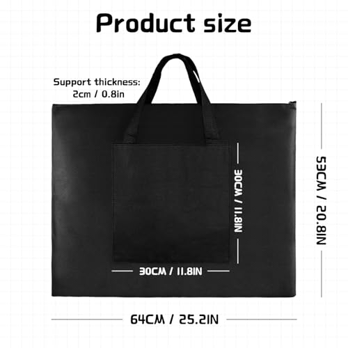 Image of Thickened Art Portfolio Case,20 x 26 Inches Art Portfolio Bag Handheld Canvas Bag for Artwork, Poster, Sketch Drawing,Paintings,Drawing Supplies Bag