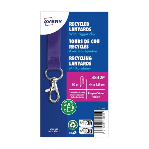 Tour de cou en plastique reconditionné Avery violet avec attache métal