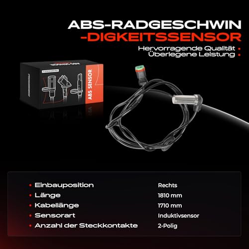 Capteur ABS MAN TGA TGS compatible Frankberg de remplacement durable - 4