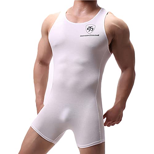 Men's Wrestling Singlet Athletic Leotard One Piece Sport Bodysuit Gym Outfit Active Underwear