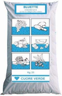 CONCIME UNIVERSALE BLUETTE 12-10-17 DA KG. 25 TIPO NITROPHOSKA SPECIAL ADATTO A ORTO,FRUTTETO,VERDE ORNAMENTALE E PRATI.