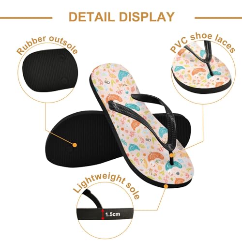Chickens Mushrooms Flowers Flip Flop Beach Summer Casual Sandal for Women & Men Shower Shoes 208620072