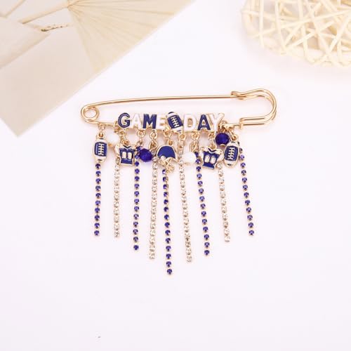Image of Game Day Brooches for Women Football Brooch Pins Touch Down Brooches Red Black Blue White Team Spirit Accessories Game Day Outfits Football Jewelry Party Favor Gifts