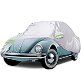 Autoabdeckung Vollgarage Ersatz für VW Beetle 1960-1980, Wasserdicht UV Beständige Auto Abdeckplane, Allwetter Reflektierende Autoabdeckung Für Alle Jahreszeiten Geeignet (Silber)