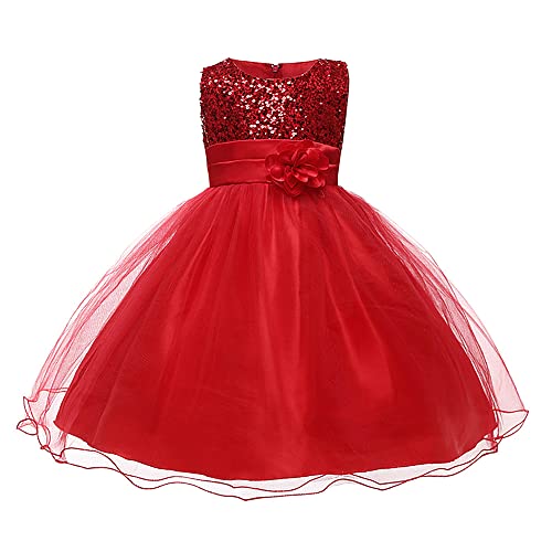 Flower Girls Sequin Party Dress Mesh Tulle Pageant Lace Ball Gown Prom