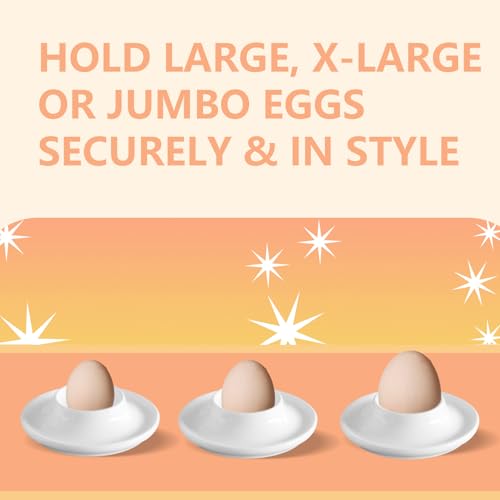 Image of Cinf Ceramic Egg Cup Set, 2 Holders with 2 Stainless Steel Spoons