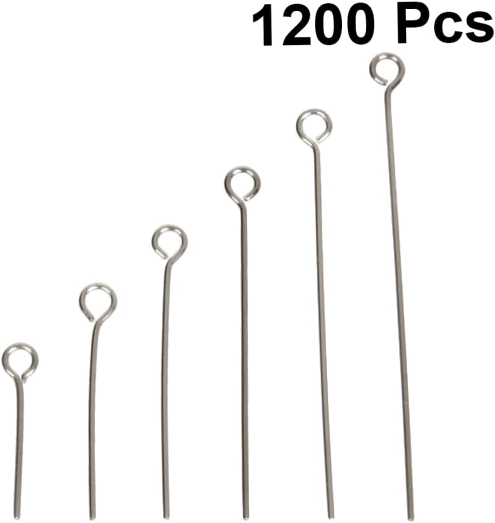 Lurrose 3600pcs DIY Jewelry Making Open Eye Pins Stainless Steel Straight Pins Jewelry Making Accessories