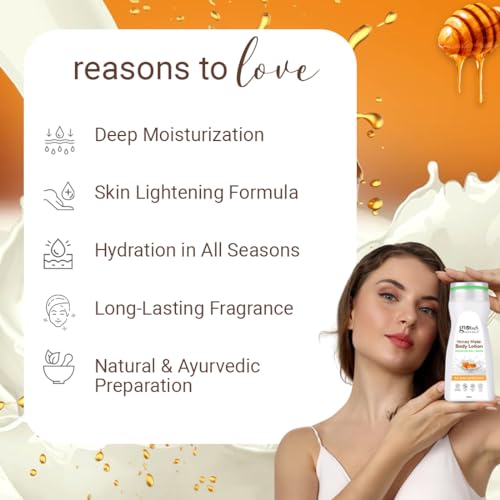 Image of Globus Naturals Body Lotion Combo Set of 2 - Honey Malai 200 ml, Doodh Kesar 200 ml, For All Skin Types
