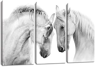 KALAWA Horse Decor Horse Pictures Painting Canvas Wall Art Decor for Bedroom,White Horse