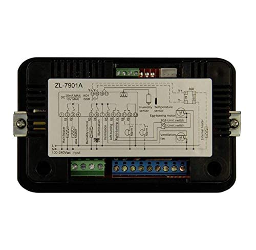 Rear view of the LILY-TECH ZL-7901A controller with wiring diagram label.