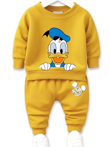 Image of Minicult Kids Cotton Co-ords Full Sleeve Sweatshirt and Pant Set with Character Print