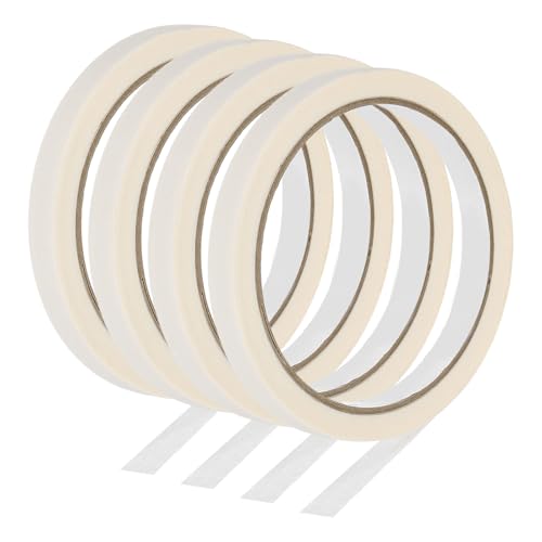 Image of PATIKIL Masking Tape 0.4 Inch Wide, 4 Roll 22 Yard Painters Tape Bulk No Residue Craft Tape for Wall Painting Labeling Car Painting Home DIY Flower Crafts Decoration, Beige