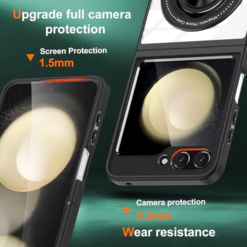 Thmeira ZDCX-FLIP5 - MATTE BLACK Magnetic Case For Samsung Galaxy Z Flip 5 thumb #4
