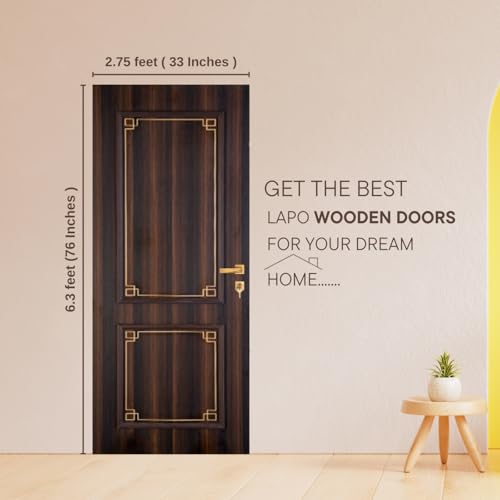 Image of Lapo Doors | Wooden Doors for Home (Hardwood) Entrance /Interior /Bedroom /Home Main Door | Color-Coffee Brown | 94 * 36 inches (7.83 * 3 feet) 40kgs - 1 Piece Without Frame - Culture