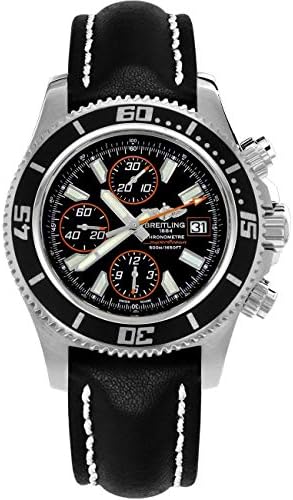 Breitling Superocean Chronograph II Automatic Black Dial Black Leather Mens Watch A13341A8-BA85BKLT