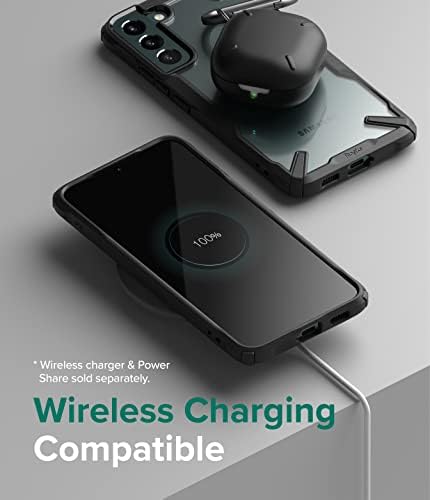 Ringke Fusion-X Compatible with Samsung Galaxy S22 Plus 5G Case (2022), Clear Hard Back with Shockproof Enhanced Side Protective Bumper Phone Cover for S22 Plus 6.6-Inch - Black