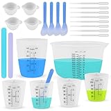 SWIGRANCE Silicone Resin Mixing Measuring Cups for Resin Supplies, Easy-to-read Marks, 600ml/20oz...