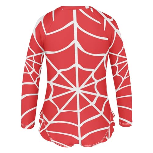 CaTaKu Girls Rash Guard Swimsuit Long Sleeve One Piece Bathing Suit UPF 50+ Toddler Kids Zipper Ruffle Swimwear 3-12Y3