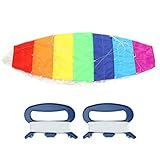 1.4m/2m/2.7m Color Double Line Stunt Power Sports Kite Outdoor Seaside Beach Toy with Handle with Double 30m Line, Suitable for Flying in Open Space Outdoor Places(1.4 Meters)