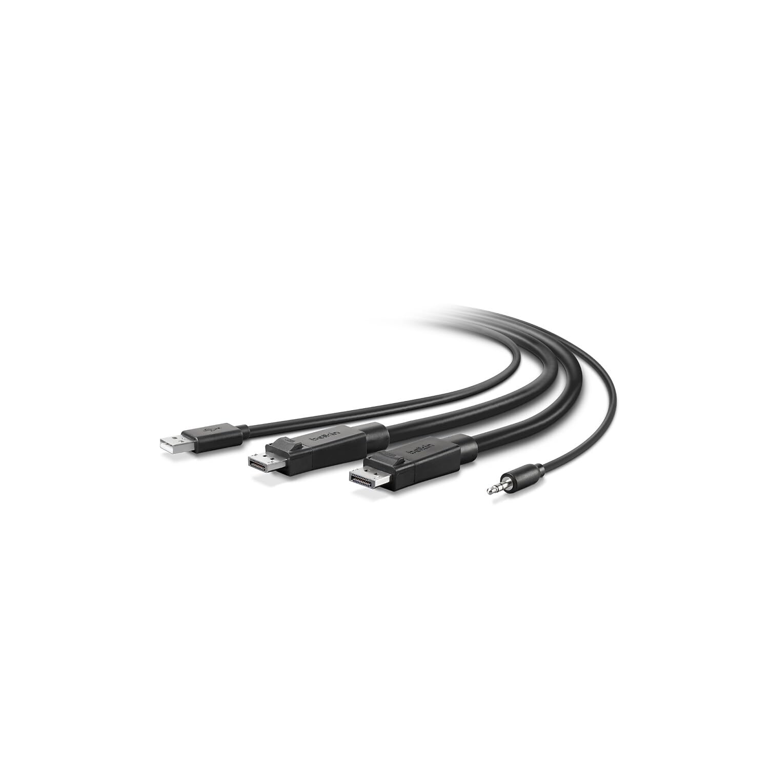 Belkin KVM - Cavo DisplayPort + USB-A + USB B, 1,8 m, colore: Nero