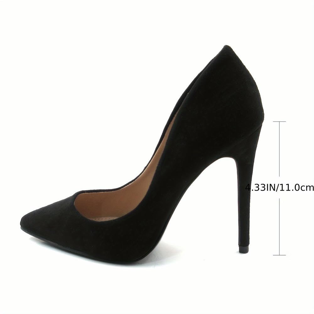 ZBDZSW Escarpins à Talons Hauts Noirs élégants à Bout Pointu pour Femmes - Escarpins à Talon Aiguille élégants avec Semelle Souple, Parfaits pour Les Mariages, Les fêtes de Bureau