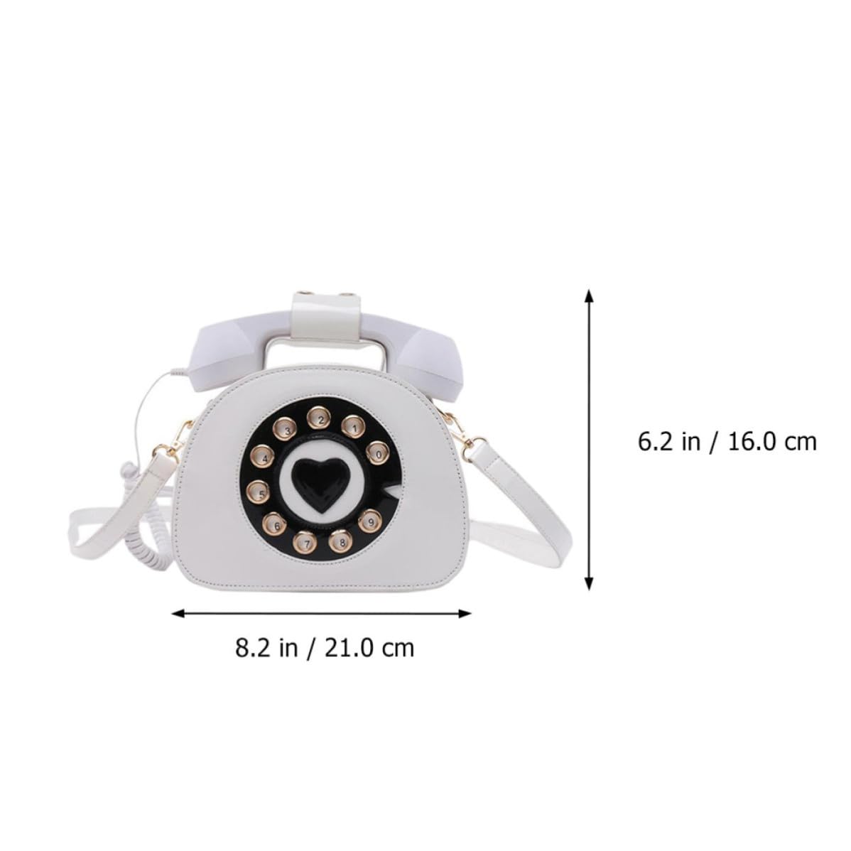 Bolso Teléfono de Pu Forma Retro, Correa Desmontable
