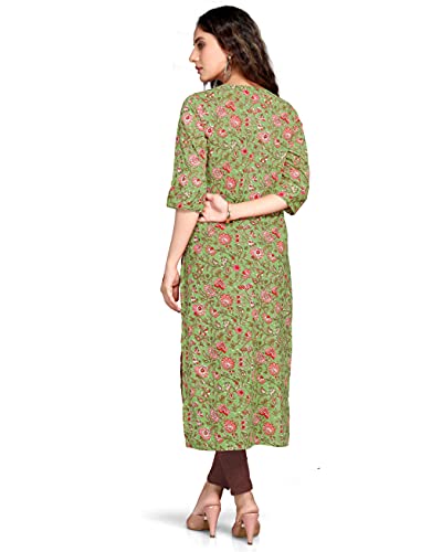 Image of Rajnandini Women's Cotton Straight Fit Straight Kurti